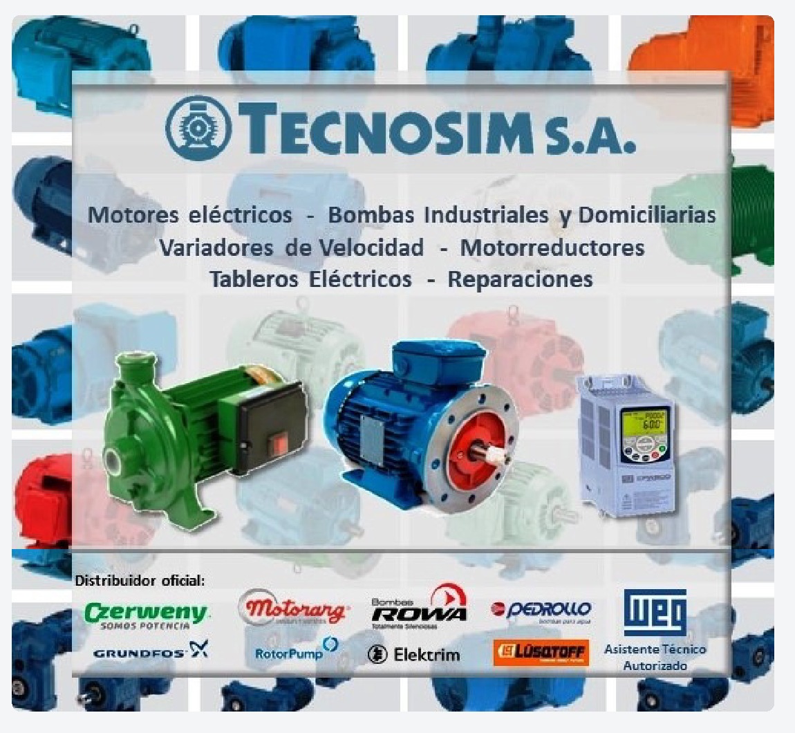 Tecnosim: motores eléctricos, bombas, variadores de velocidad, motorreductores y tableros eléctricos